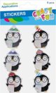 Craft With Fun Χριστουγεννιάτικα Αυτοκόλλητα Πιγκουίνος, Διακοσμητικά Σχέδια, 6 Τεμάχια
