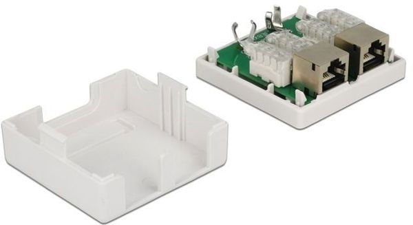 Πρίζα Τοίχου Modular Delock 2 Θέσεων Cat.6 (86269)