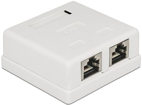 Πρίζα Τοίχου Modular Delock 2 Θέσεων Cat.6 (86269)