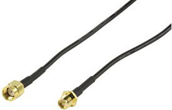 Deltaco antenna extension cable, with RP-SMA connectors, 5m