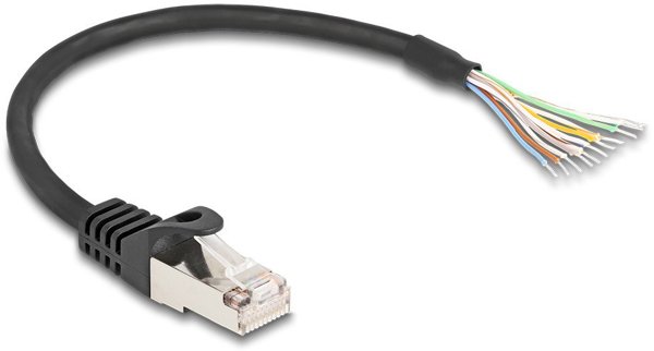 Delock - Καλώδιο δικτύου - RJ-50 (M) σε χωρίς βύσμα - 25 cm - S/FTP - διαμορφωμένο, χωρίς άγκιστρο - Μαύρο