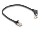 Καλώδιο Δικτύου Delock RJ45 Cat.6A S/FTP Slim, 90 Μοιρών/Ευθεία, 0.25m, Μαύρο