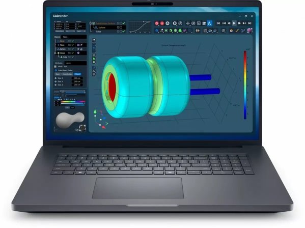 DELL Pro Max 18 Plus MB18250 Intel Core Ultra 7 265HX Mobilna stacja robocza 45,7 cm (18") Quad HD+ 32 GB DDR5-SDRAM 1 TB SSD NVIDIA RTX PRO 2000 Blackwell Wi-Fi 7 (802.11be) Windows 11 Pro Angielski Czarny