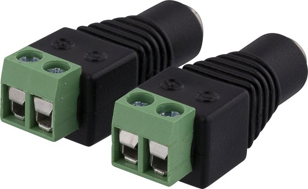 Deltaco TBL-1004, Ø5.5mm DC, 2-pin Terminal, Μαύρο