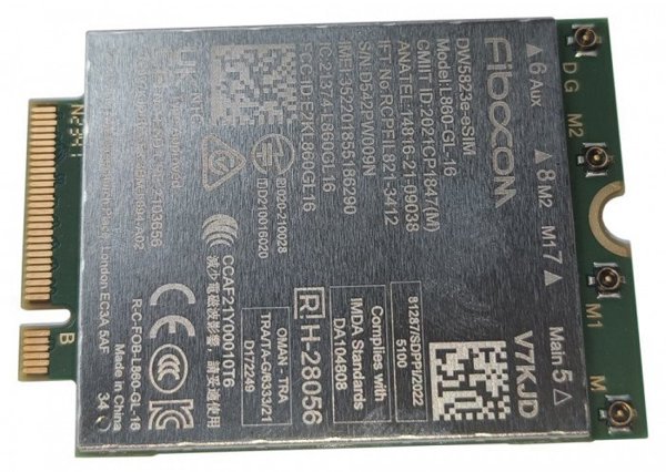 DELL DW5823E, Εσωτερικό, Ασύρματο, PCI Express, WWAN, 1000 Mbit/s, Πράσινο