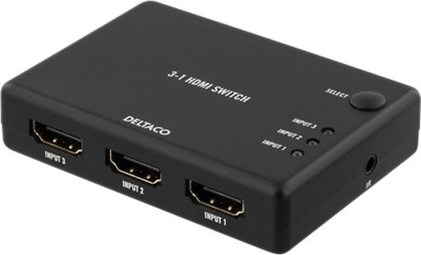 Deltaco Διακόπτης DELTACO 3in-1out, 60Hz, 7.1 ήχος, Ultra HD, μαύρο / HDMI-7042