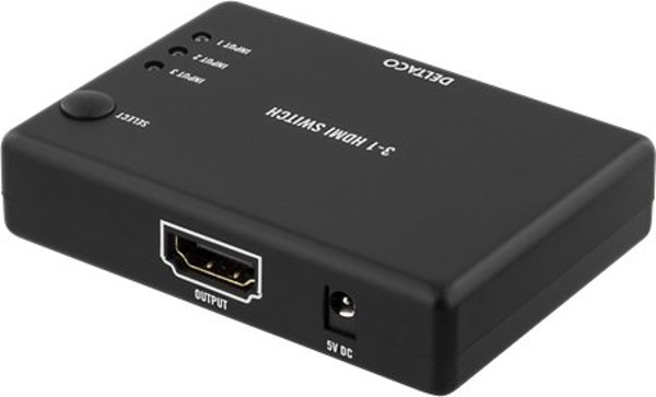 Deltaco Διακόπτης DELTACO 3in-1out, 60Hz, 7.1 ήχος, Ultra HD, μαύρο / HDMI-7042