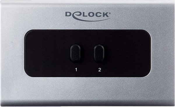 Διακόπτης DeLOCK υποδοχής 3.5mm 2 θύρες χειροκίνητος αμφίδρομος, διακόπτης (γκρι/μαύρο)
