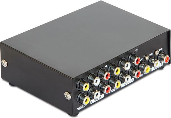 Delock RCA 1x4/4x1, μαύρο - 87637