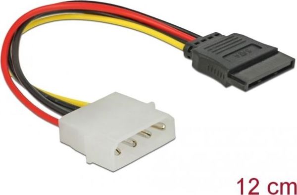 Delock Molex - SATA, 0.12m, Πολύχρωμο (60100)