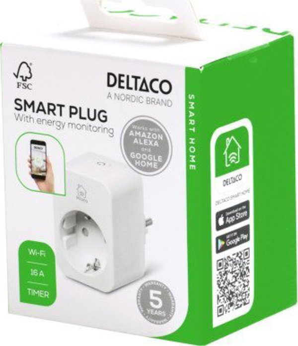 Deltaco Deltaco Smart Home Πρίζα Παρακολούθηση Κατανάλωσης 16A λευκό