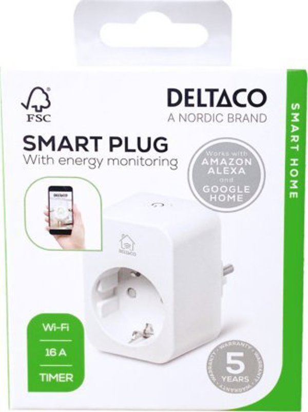 Deltaco Deltaco Smart Home Πρίζα Παρακολούθηση Κατανάλωσης 16A λευκό