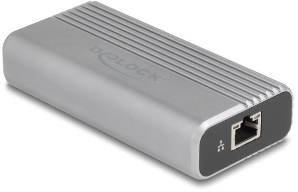 Delock Προσαρμογέας Δικτύου USB-C σε 10GbE RJ45, Ταχύτητα 40 Gbps, Ασημί