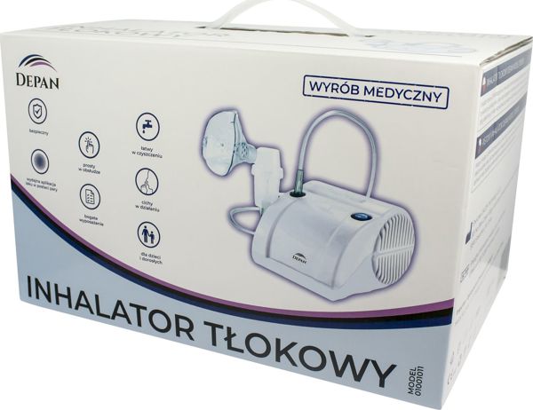 Depan Νεφελοποιητής 01001011 Δικτυωμένος Έμβολος με Μάσκες Ενηλίκων & Παιδιών, Λευκός, 0.40 ml/min