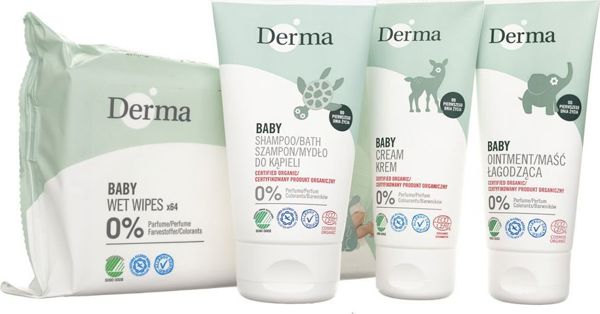 Derma ΣΕΤ Eco Baby καταπραϋντική αλοιφή 100ml + κρέμα περιποίησης 100ml + σαμπουάν/σαπούνι για το μπάνιο 150ml + υγρά μαντηλάκια 64τμχ