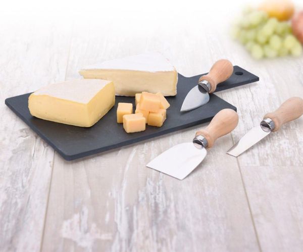 Πέτρινη επιφάνεια κοπής Excellent Houseware με μαχαίρι