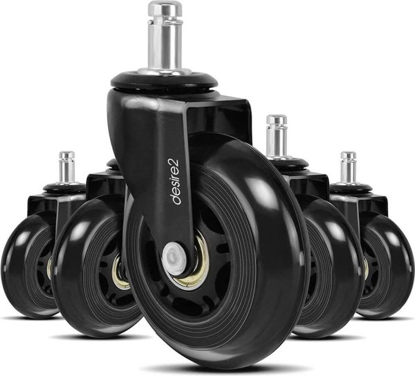 Ροδάκια Καουτσούκ DESIRE2 22mm Για Καθολικές Καρέκλες 5 Πακέτο