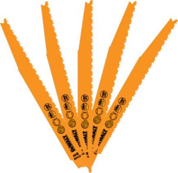Πριονόλαμα Dewalt για σπαθόσεγα 203mm, 2.4-4.6mm, 5 τεμάχια γενικής χρήσης (DT2406-QZ)