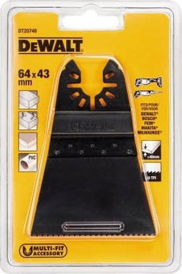 DeWALT DT20748 Πριονόλαμα Πολυεργαλείου 64x43mm, Διμεταλλική για Ξύλο & PVC