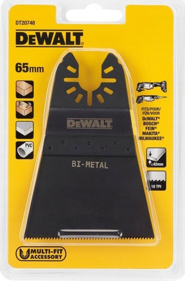 DeWALT DT20748 Πριονόλαμα Πολυεργαλείου 64x43mm, Διμεταλλική για Ξύλο & PVC