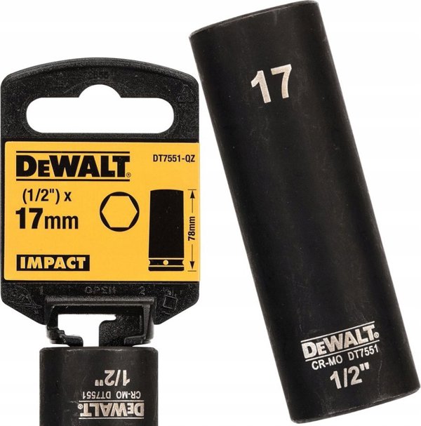 Dewalt υποδοχή 17mm 1/2c impact socket deep
