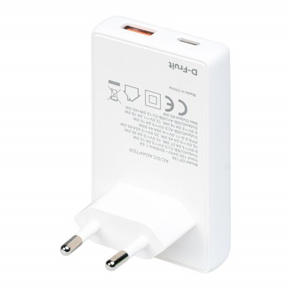 φορτιστής D-Fruit 65W USB-A/USB-C DF136