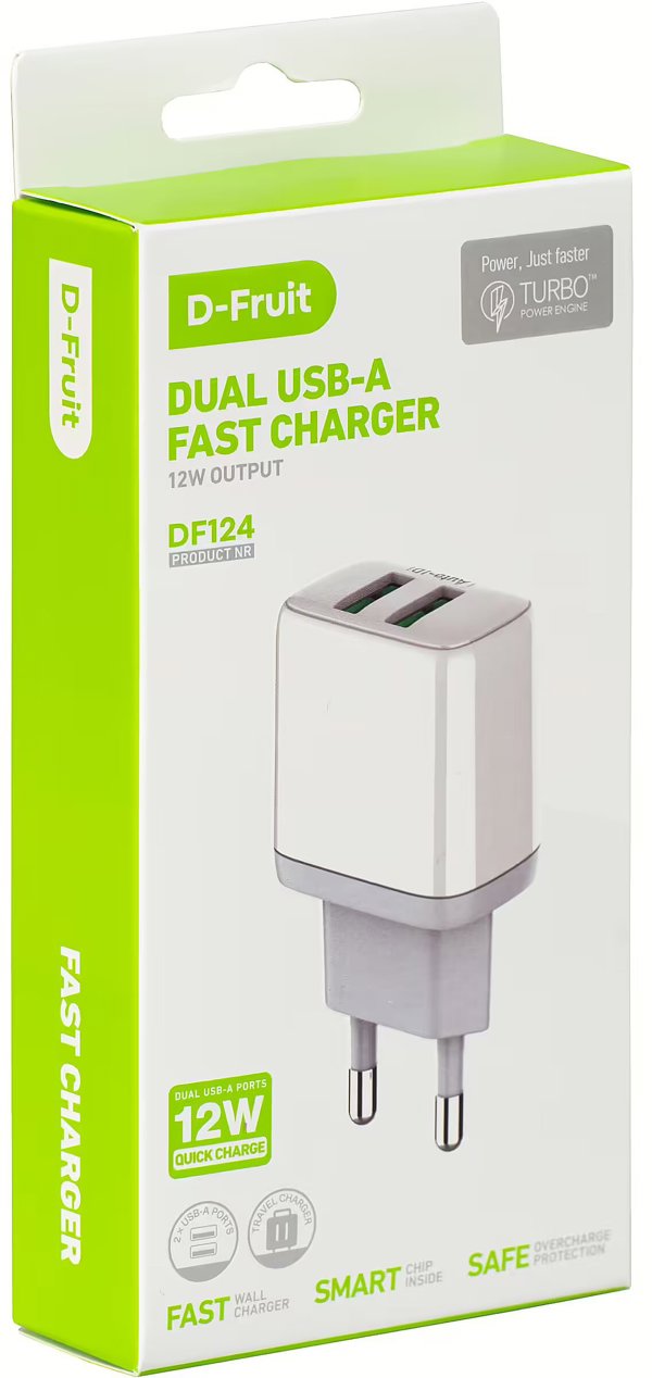 D-Fruit charger 12W 2xUSB-A DF124