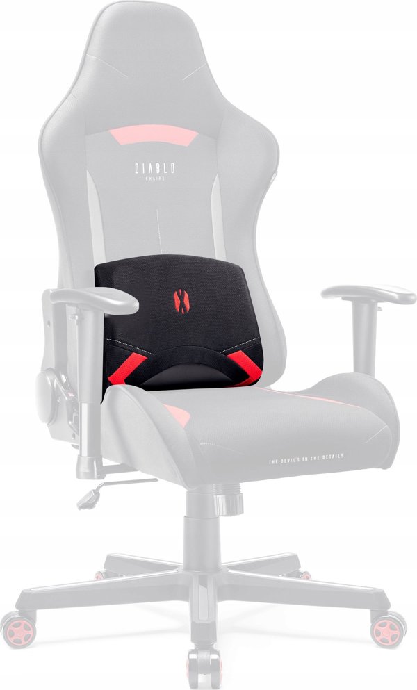 Diablo Chairs Μαξιλάρι Οσφυϊκής Στήριξης για Καρέκλα Diablo X-Starter, Μαύρο-Κόκκινο