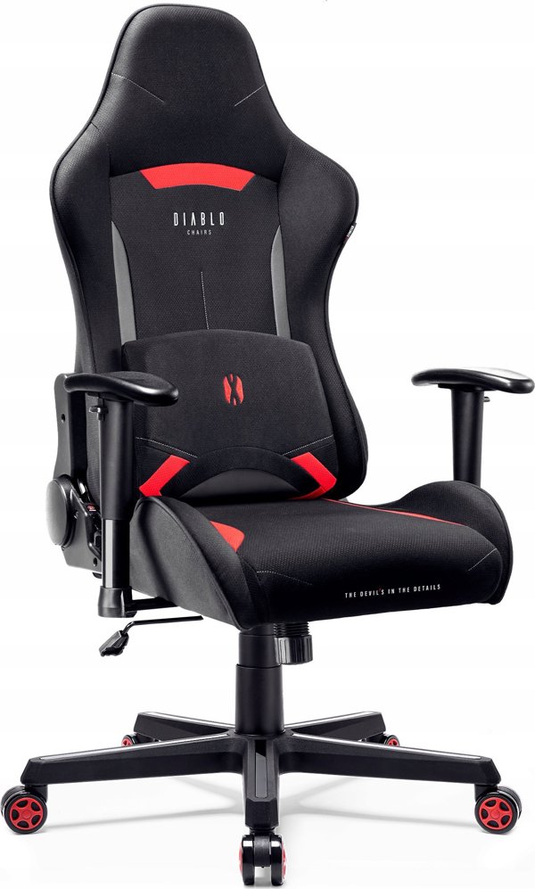 Diablo Chairs Μαξιλάρι Οσφυϊκής Στήριξης για Καρέκλα Diablo X-Starter, Μαύρο-Κόκκινο