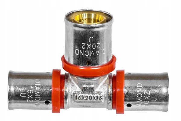 Τρίοδη πρέσα Diamond PEX-AL-PEX από ορείχαλκο 16x20x16 FZZ-009.16X20X16.T-3