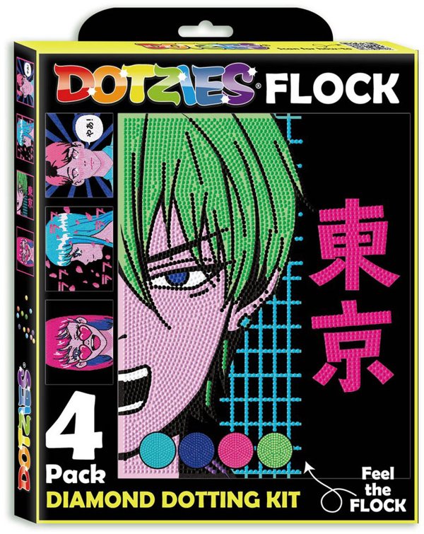 DIAMOND DOTZ ADULTS FLOCKED NEON ANIME