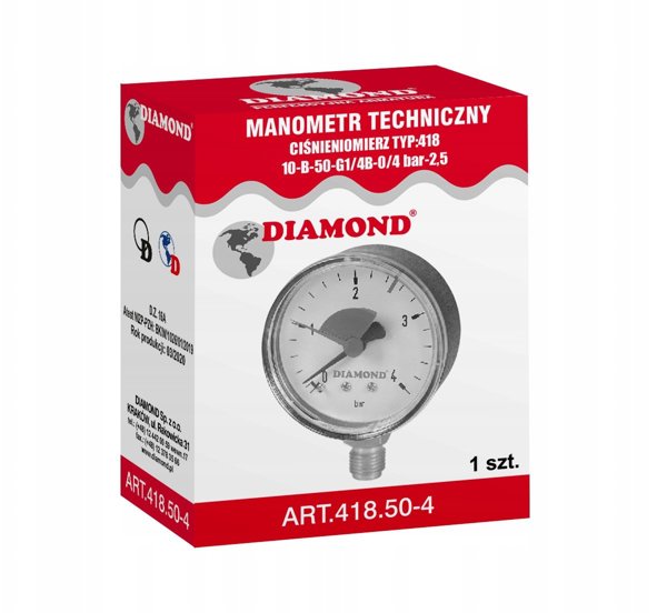 Diamond πιεσόμετρο ΤΥΠΟΣ:418 50 mm ART.418.50-6.