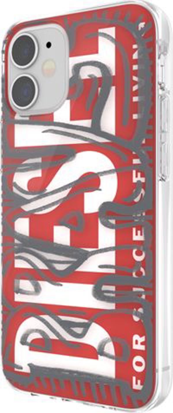 DIESEL SNAP CASE CLEAR IPHONE 12 MINI CZERWONY standard