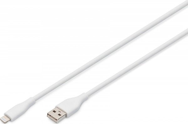 DIGIT Καλώδιο Φόρτισης Lightning σε USB-A, Σιλικόνης, 2m, 12W, Λευκό