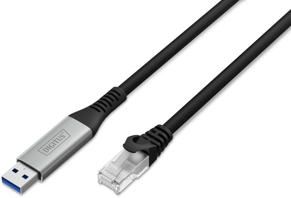Digitus USB 3.2 Gen1 σε RJ45 Ethernet Αντάπτορας Δικτύου, 1Gbit/s, Μαύρο