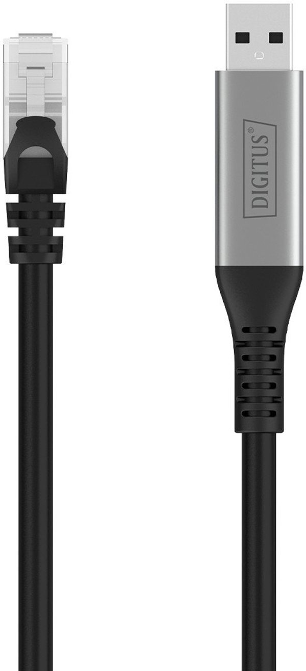 Digitus USB 3.2 Gen1 σε RJ45 Ethernet Αντάπτορας Δικτύου, 1Gbit/s, Μαύρο