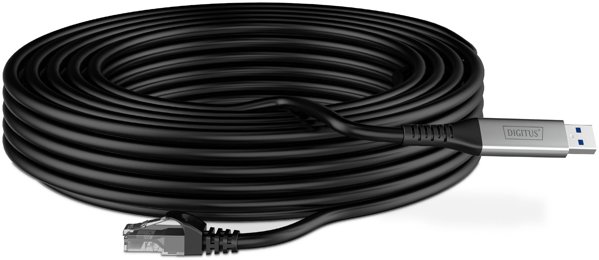 Digitus USB 3.2 Gen1 σε RJ45 Ethernet Αντάπτορας Δικτύου, 1Gbit/s, Μαύρο