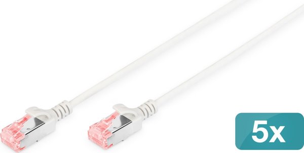 Digitus DIGITUS 5er CAT 6 U/FTP Slim καλώδιο patch, γκρι, 10m