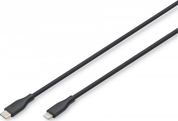 DIGIT Καλώδιο Φόρτισης USB-C σε Lightning, 60W, 0.5m, Σιλικόνης, Μαύρο