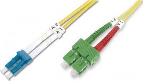 Digitus Καλώδιο Οπτικής Ίνας Patch Cord SC/APC-LC/PC, 09/125µ, Duplex, LSZH, 3m, Κίτρινο