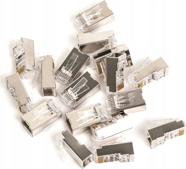 Digitus RJ45 (8P8C) βύσμα διέλευσης, κατηγορία 5e, θωρακισμένο, AWG 26-24, συσκευασία 100 τεμαχίων