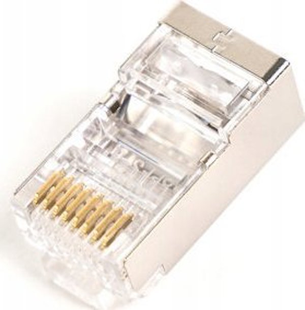 Digitus RJ45 (8P8C) βύσμα διέλευσης, κατηγορία 5e, θωρακισμένο, AWG 26-24, συσκευασία 100 τεμαχίων