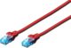 Digitus Καλώδιο patch cord UTP, CAT.5E, κόκκινο, 0.25m, 15 LGW (DK-1512-0025/R)