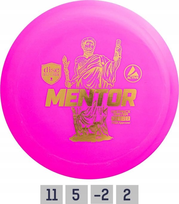 Discmania Discgolf DISCMANIA Distance Driver MENTOR Acrtive 11/5/-2/2 Ροζ