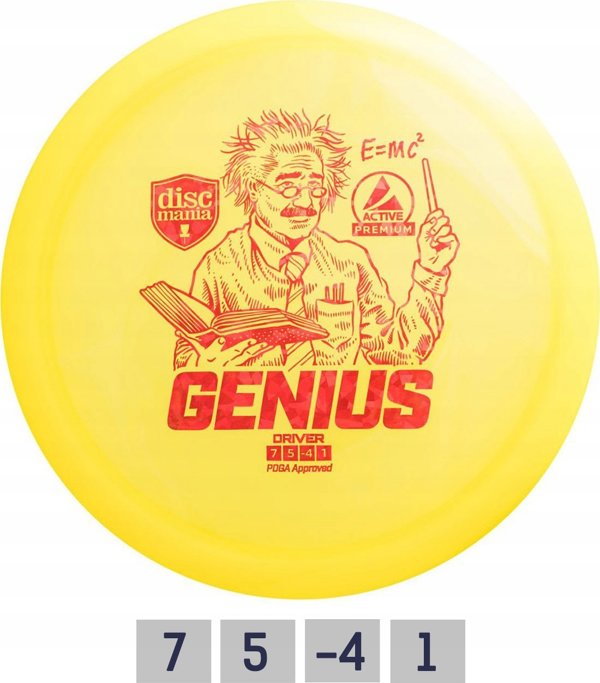 Δίσκος δισκογκόλφ Discmania Fairway Driver GENIUS Active Premium Κίτρινο