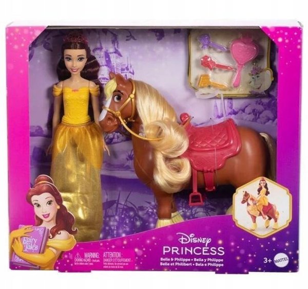 Disney Κούκλα Πριγκίπισσα Bella με το άλογο Phillippe