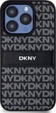 Case APPLE IPHONE 15 PRO DKNY Hardcase Leather Mono Stripe & Metal Logo (DKHCP15LPRTHSLK) black