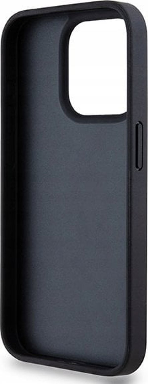 Case APPLE IPHONE 15 PRO DKNY Hardcase Leather Mono Stripe & Metal Logo (DKHCP15LPRTHSLK) black