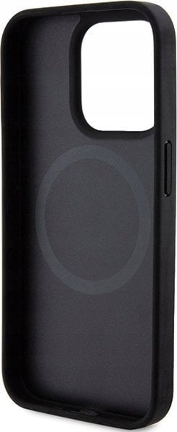 DKNY DKNY DKHMP15XPSOSPK iPhone 15 Pro Max 6.7" μαύρη σκληρή θήκη Δερμάτινο Τυπωμένο Σχέδιο Μεταλλικό Λογότυπο MagSafe