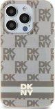 DKNY case for iPhone 15 6,1" DKHMP15SHCPTSE beige HC Magsafe pc tpu checkered pattern w printed stripes 3666339269494